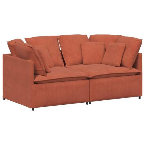 Modulsofa med hynder fløjlsstof rød orange