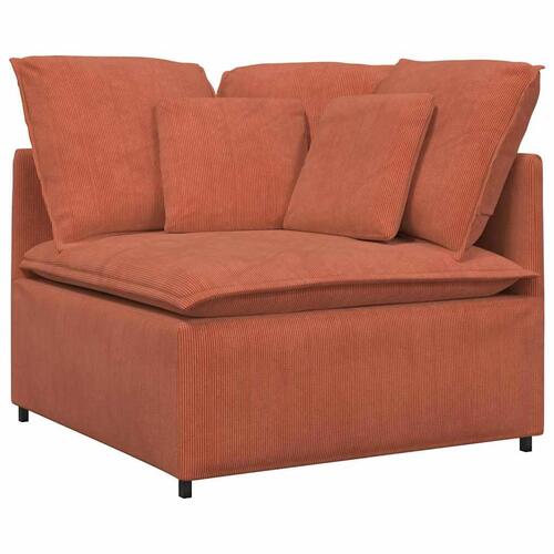 Modulsofa med hynder fløjlsstof rød orange
