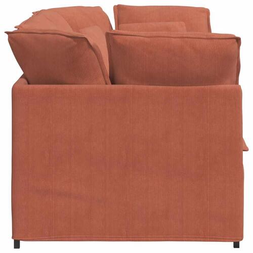 Modulsofa med hynder fløjlsstof rød orange