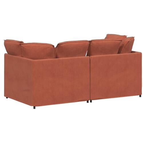 Modulsofa med hynder fløjlsstof rød orange