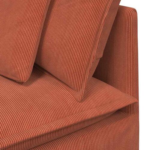 Modulsofa med hynder fløjlsstof rød orange