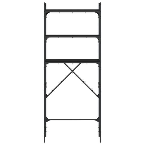 Vaskemaskineskab 67x25x163 cm konstrueret træ sort (OUTLET A)