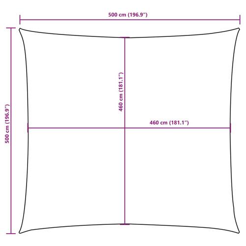 Solsejl 5x5 m firkantet oxfordstof orange