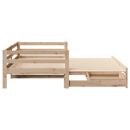 Daybed med udtræk og skuffer uden madras 80x200 cm