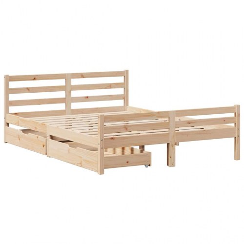 Sengeramme uden madras 160x200 cm massivt fyrretræ