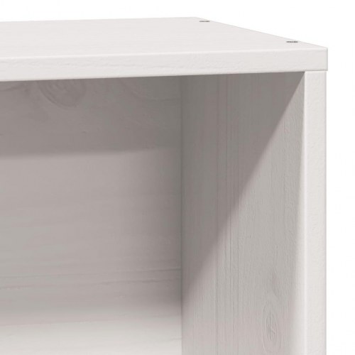 Seng med reol 75×190 cm - massivt fyrretræ, hvid (uden madras)