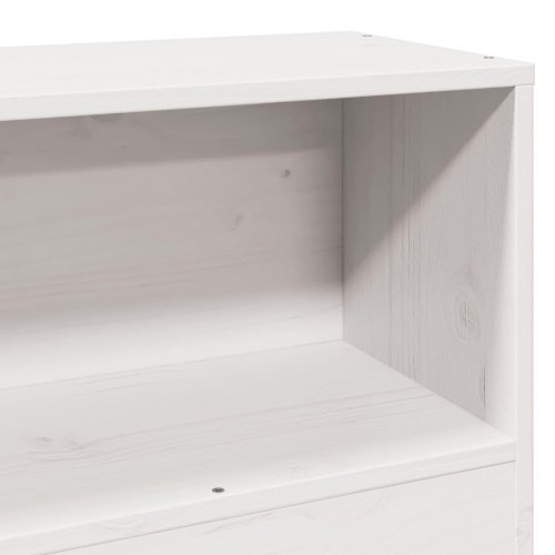 Seng med reol uden madras 75×190 cm - massivt fyrretræ, hvid