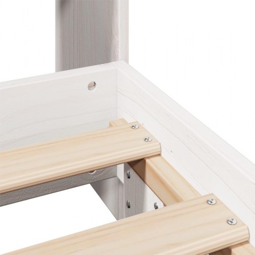 Sengeramme med opbevaring 75×190 cm - massivt fyrretræ, hvid