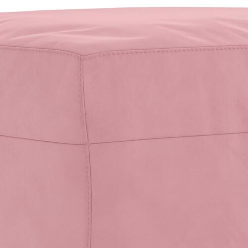 Sofasæt 4 dele med puder velour lyserød