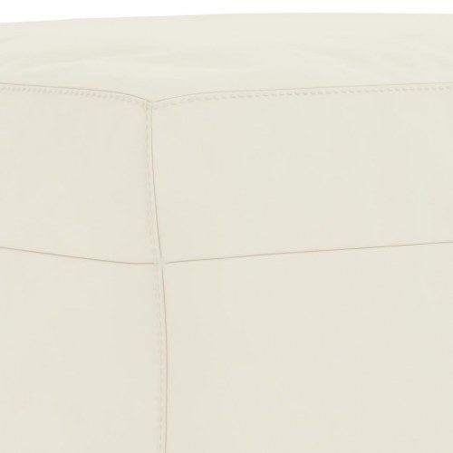 Sofasæt i velour - 3 dele med puder og fodskammel, cremefarvet