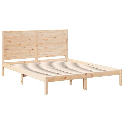 Ekstra lang sengeramme i massivt fyr 140x210 cm - med hovedgærde