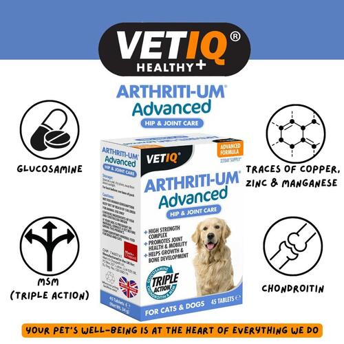 Tilskud og vitaminer Mark & Chappell VETIQ ARTHRITI-UM ADVANCED