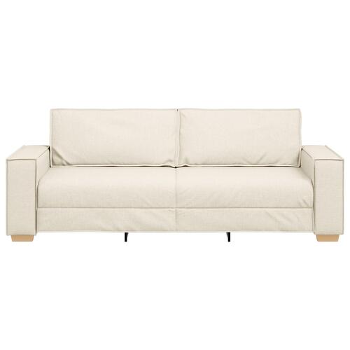 Sofa Stol Lin 59 cm Beige Stof og træ 3-personers Sofa