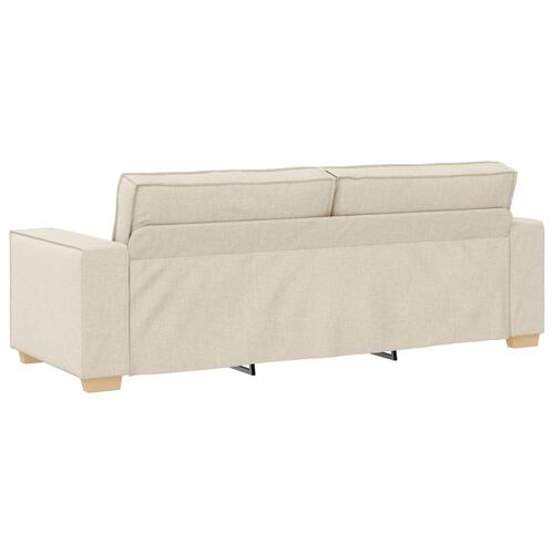 Sofa Stol Lin 59 cm Beige Stof og træ 3-personers Sofa