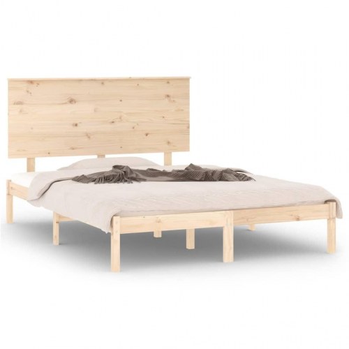 Sengeramme uden madras 140x200 cm massivt fyrretræ