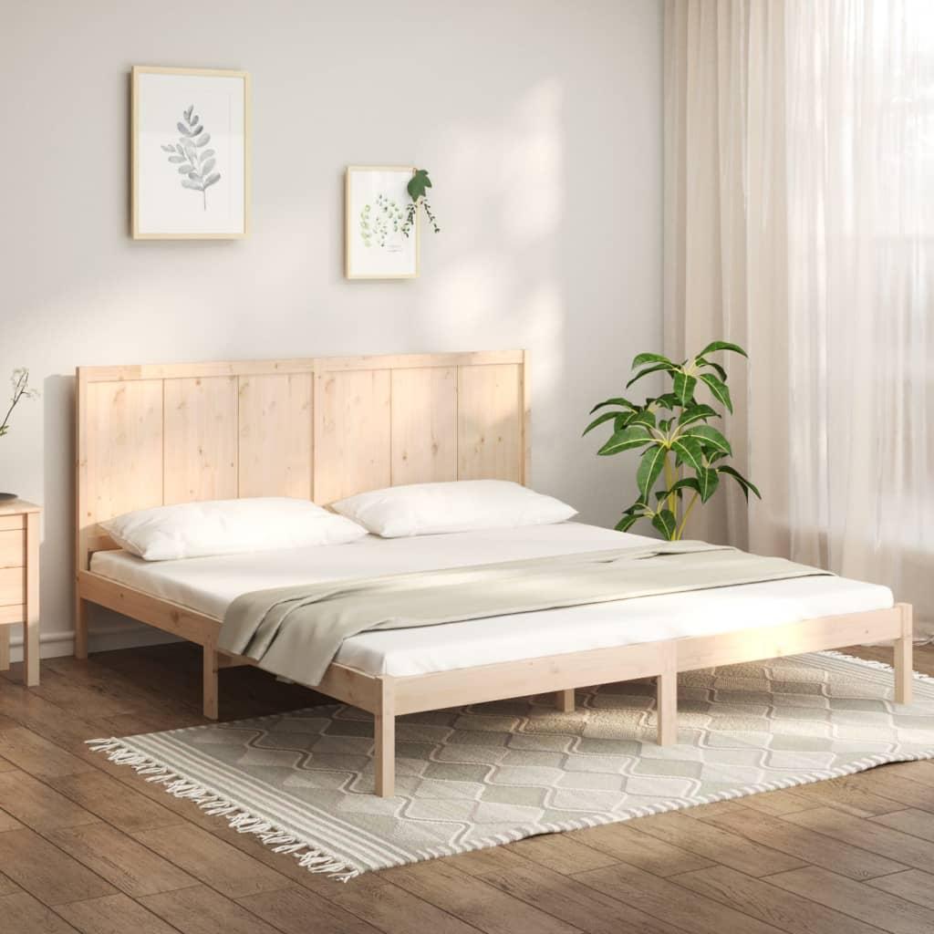 vidaXL sengeramme uden madras 200x200 cm massivt fyrretræ