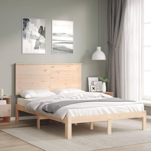 Sengeramme uden madras 140x200 cm massivt fyrretræ