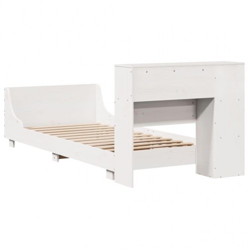 Sengeramme uden madras 90x200 cm massivt fyrretræ hvid