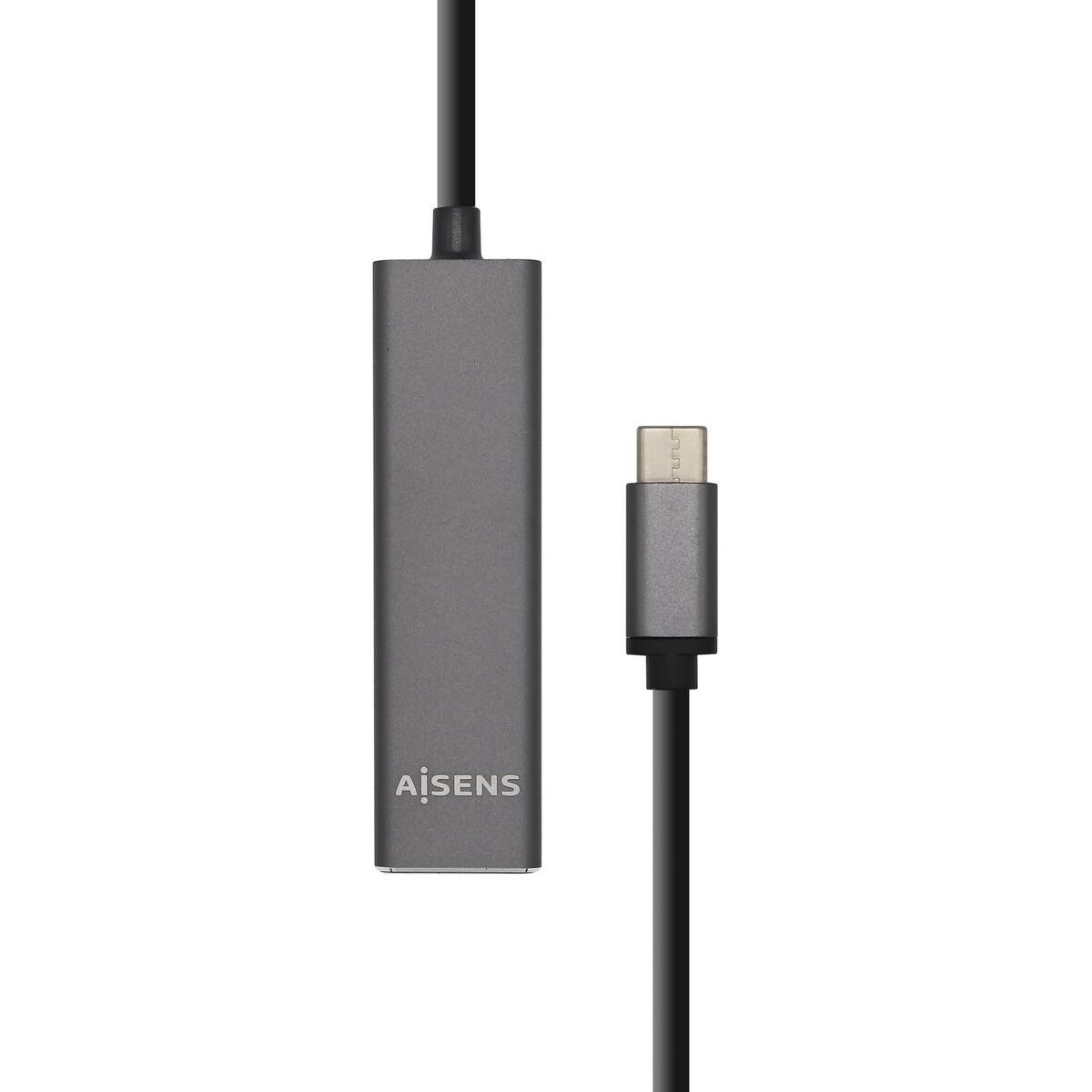 USB Hub Aisens A109-0403 Grå Antracit