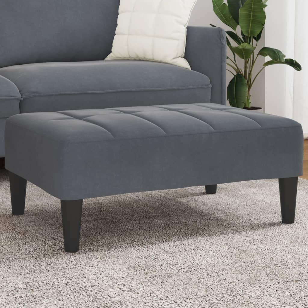 Fodskammel 77x55x31 Cm Velour - Mørkegrå