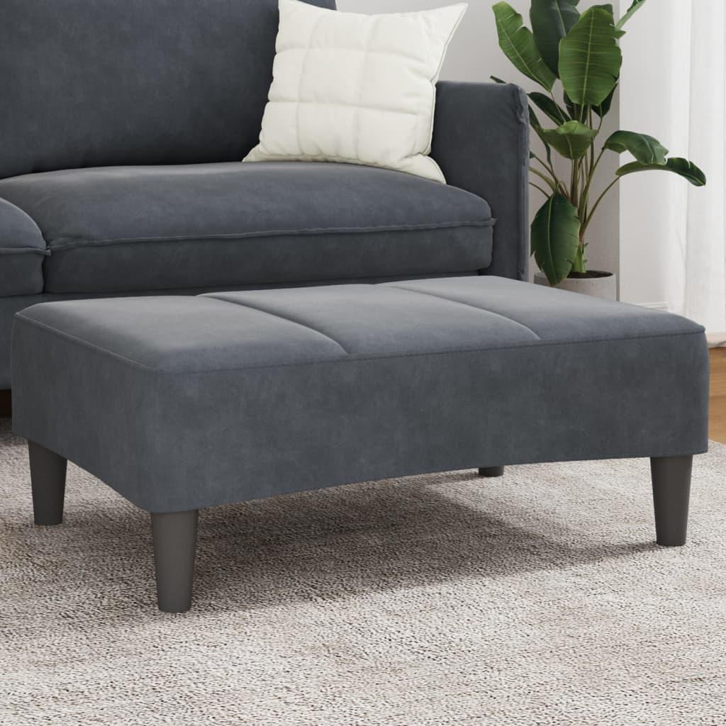 Fodskammel 77x55x31 Cm Velour - Mørkegrå