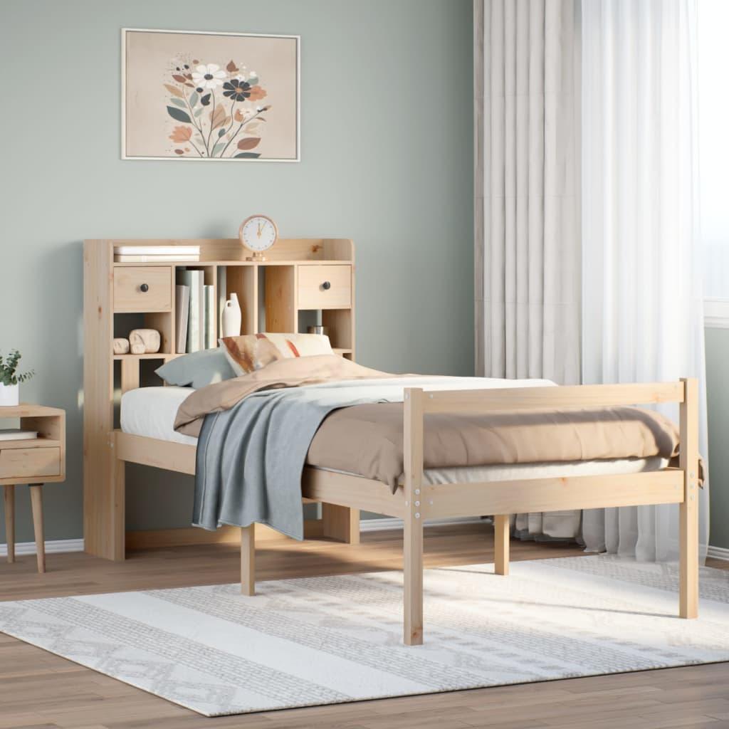 Seng Med Reol Uden Madras Massivt Fyrretræ - Naturfarvet / 90 x 200 cm