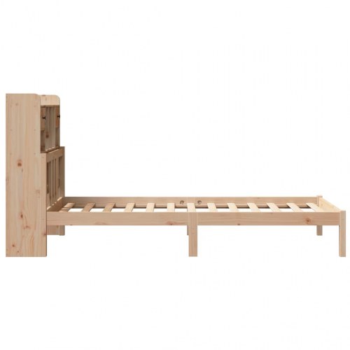 Seng med reol uden madras 75 × 190 cm - massivt fyrretræ