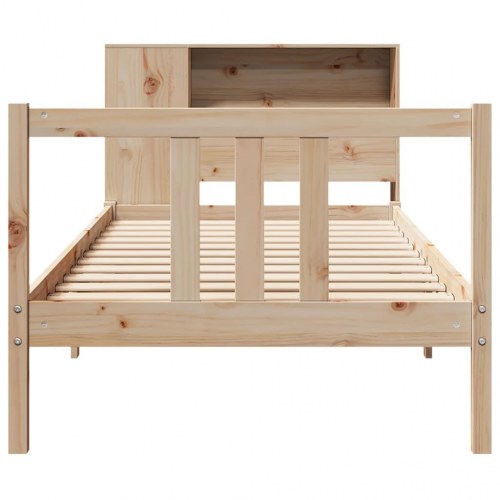 Seng med reol uden madras 90x190 cm massivt fyrretræ