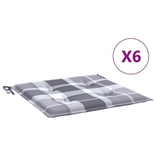 Hynder til havestol 6 stk. - 40 × 40 × 4 cm, oxfordstof, gråternet