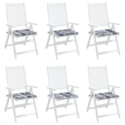 Hynder til havestol 6 stk. - 40 × 40 × 4 cm, oxfordstof, gråternet
