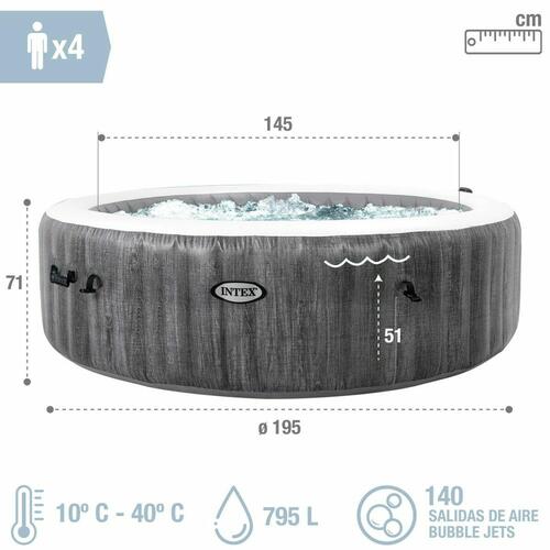 Oppustelig Pool Intex 220-240 V Jacuzzi 196 x 71 cm