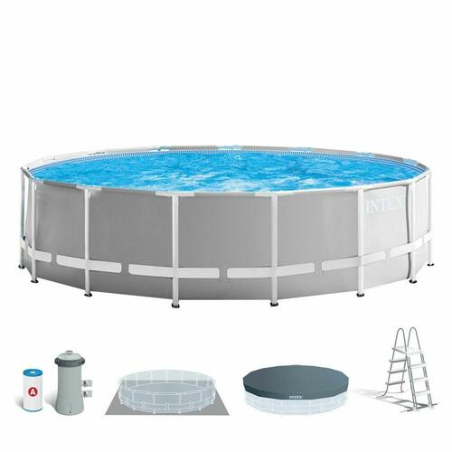 Pool Aftageligt Intex Prism Frame Grå 16.805 l 457 x 122 cm