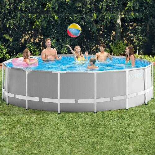 Pool Aftageligt Intex Prism Frame Grå 16.805 l 457 x 122 cm
