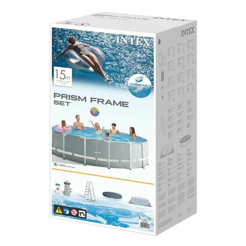 Pool Aftageligt Intex Prism Frame Grå 16.805 l 457 x 122 cm