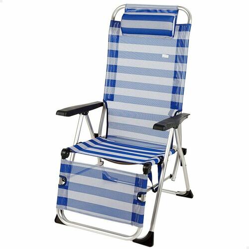 Liggende lounder Colorbaby tekstil Aluminium Blå Hvid 149 x 49 x 78 cm