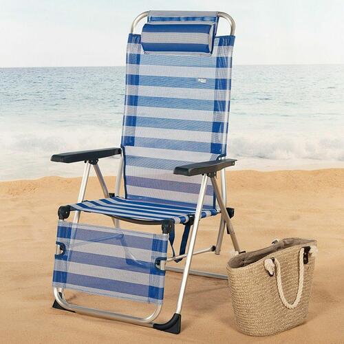 Liggende lounder Colorbaby tekstil Aluminium Blå Hvid 149 x 49 x 78 cm