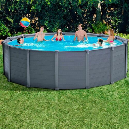 Rundt Bassin med Filtersystem Intex 478 x 124 cm 16.500 l Cirkulær