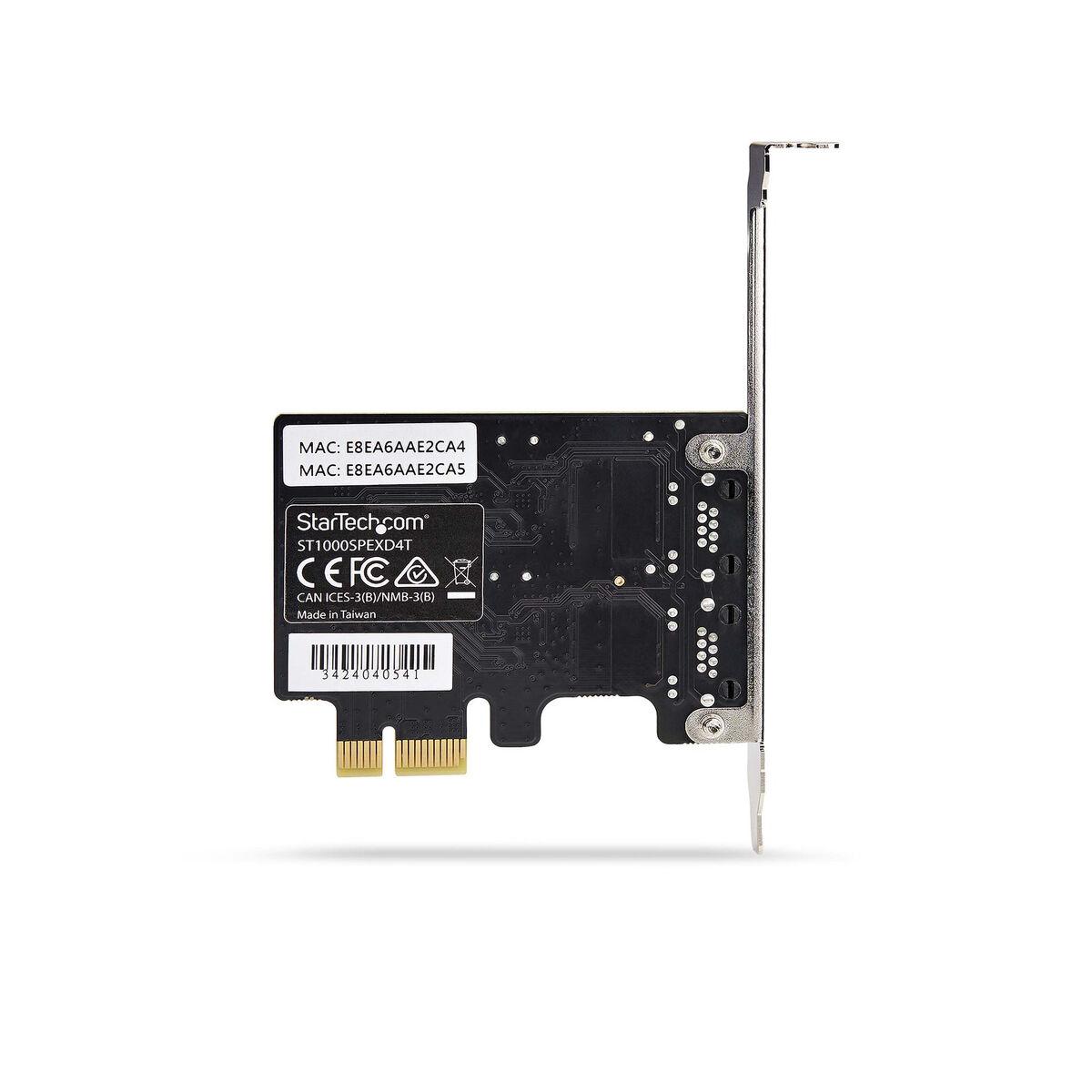 Netværkskort StarTech ST1000SPEXD4T - PCI Express, 2x RJ45, 10/100/1000 Mbps
