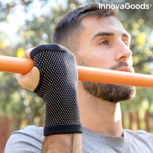 Håndledsbeskyttere med kobbertråd og bambus trækul Wristcare InnovaGoods L/XL