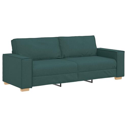 Sofa Stole Lys Grå 59 cm Stof Mørkegrøn Polyester, Træ 180 cm bred