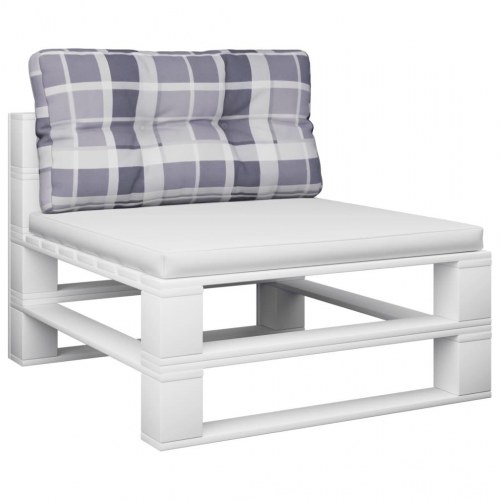 Pallehynde 80 × 40 × 12 cm - gråternet stof