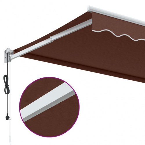 Markise med automatisk betjening 300 x 250 cm - brun