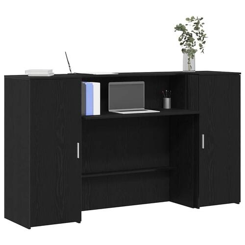 Receptionsskranke 180x50x103,5 cm konstrueret træ sort-eg