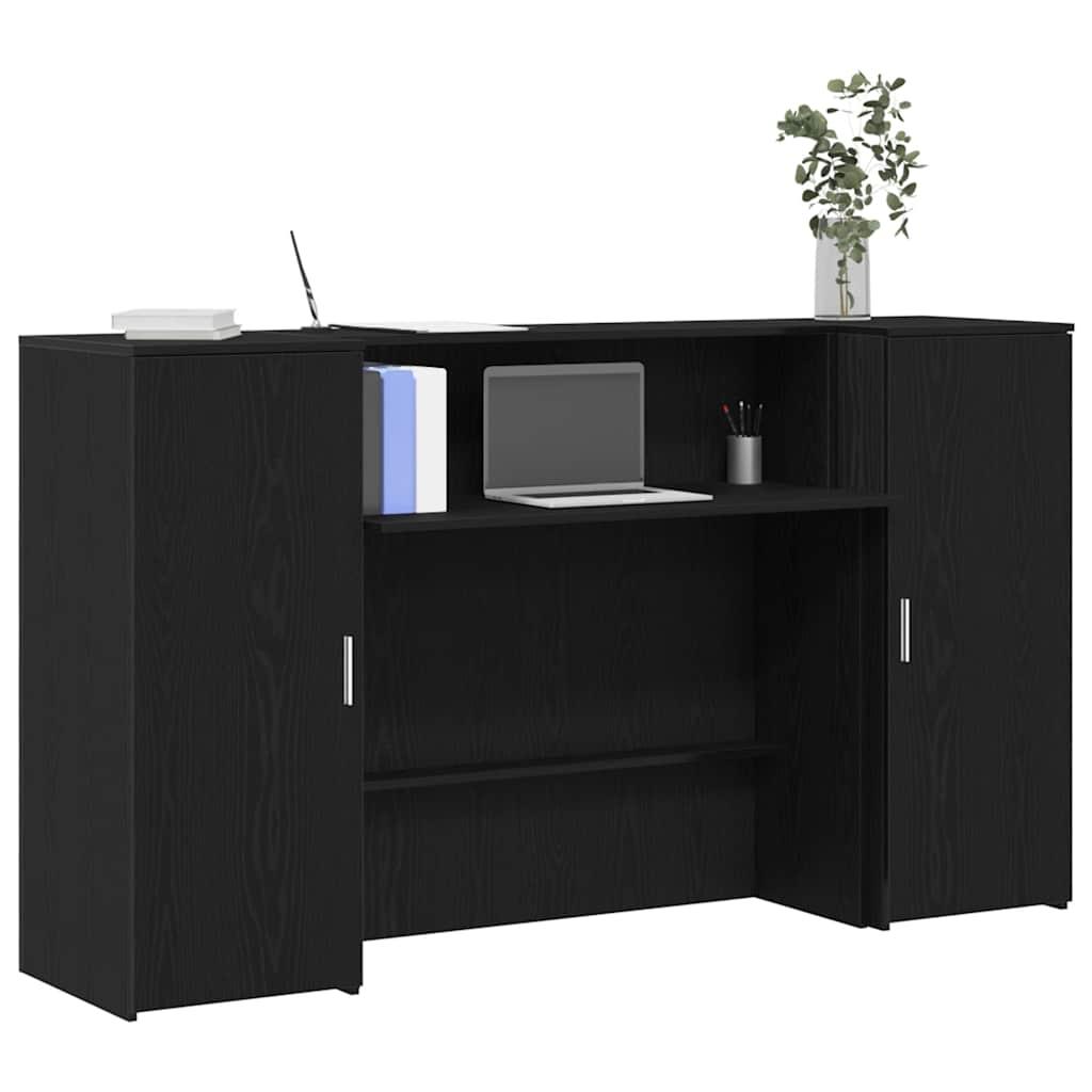 Receptionsskranke 180x50x103,5 cm konstrueret træ sort-eg