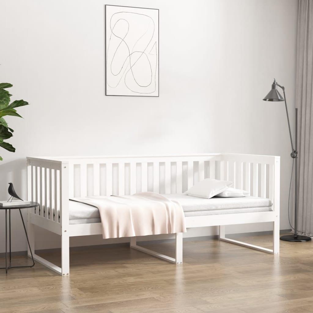 Daybed uden madras 90x190 cm massivt fyrretræ hvid
