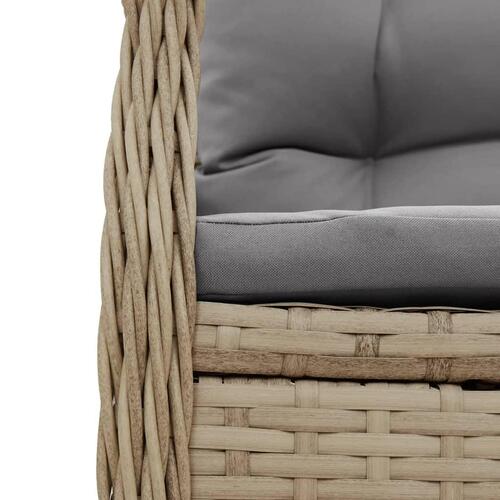 Spisebordssæt til haven 5 dele med hynder polyrattan beige