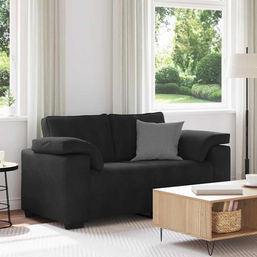 Elskovssofa 120 cm fløjl sort