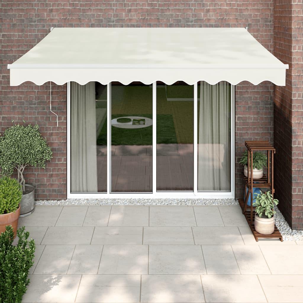Foldemarkise 3x2,5 M Automatisk Betjening Blå og Hvid - Creme / 3.5 x 2.5 m