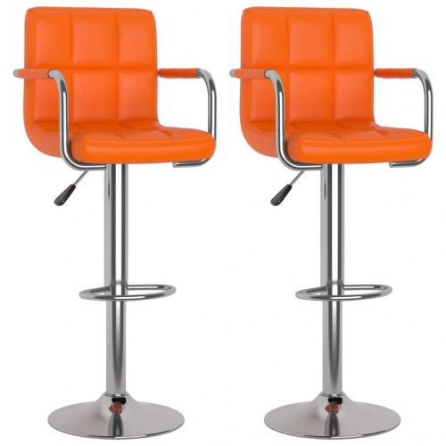 Barstole 2 stk. i kunstlæder - orange