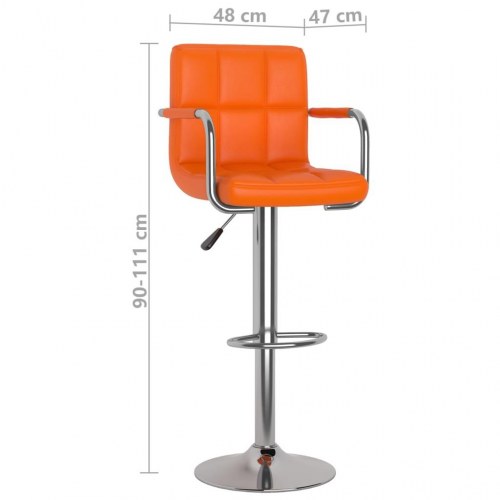 Barstole 2 stk. i kunstlæder - orange